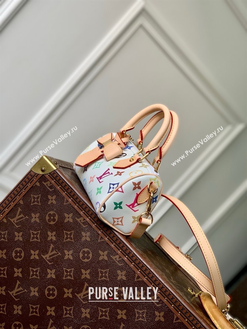 Louis Vuitton LV x TM Nano Speedy Bag in Multicolored Monogram Canvas M13391 White 2025 (K-25030304)