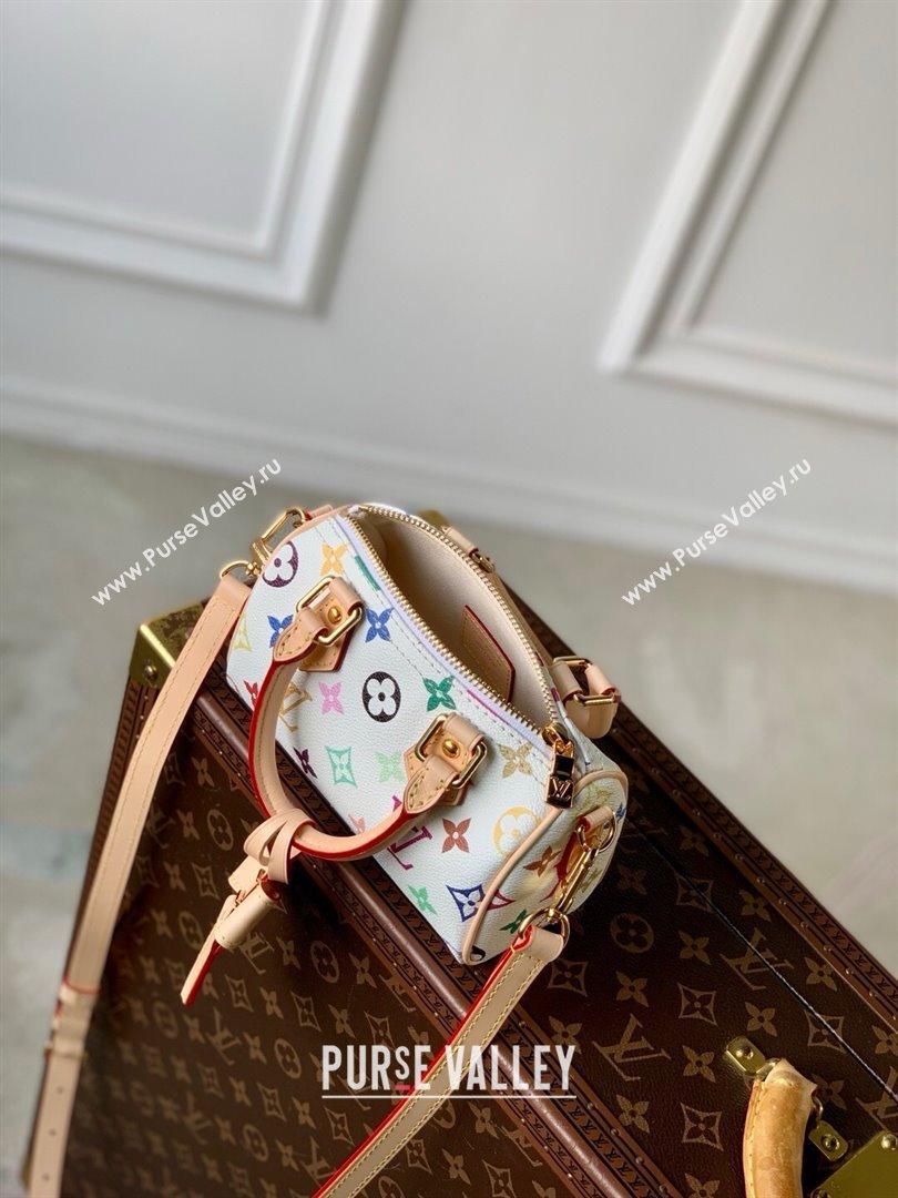 Louis Vuitton LV x TM Nano Speedy Bag in Multicolored Monogram Canvas M13391 White 2025 (K-25030304)