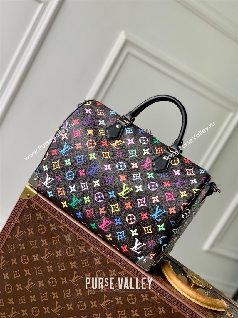 Louis Vuitton LV x TM Speedy Soft 30 Bag in Multicolored Monogram Canvas M13257 Black 2025 (K-25030306)