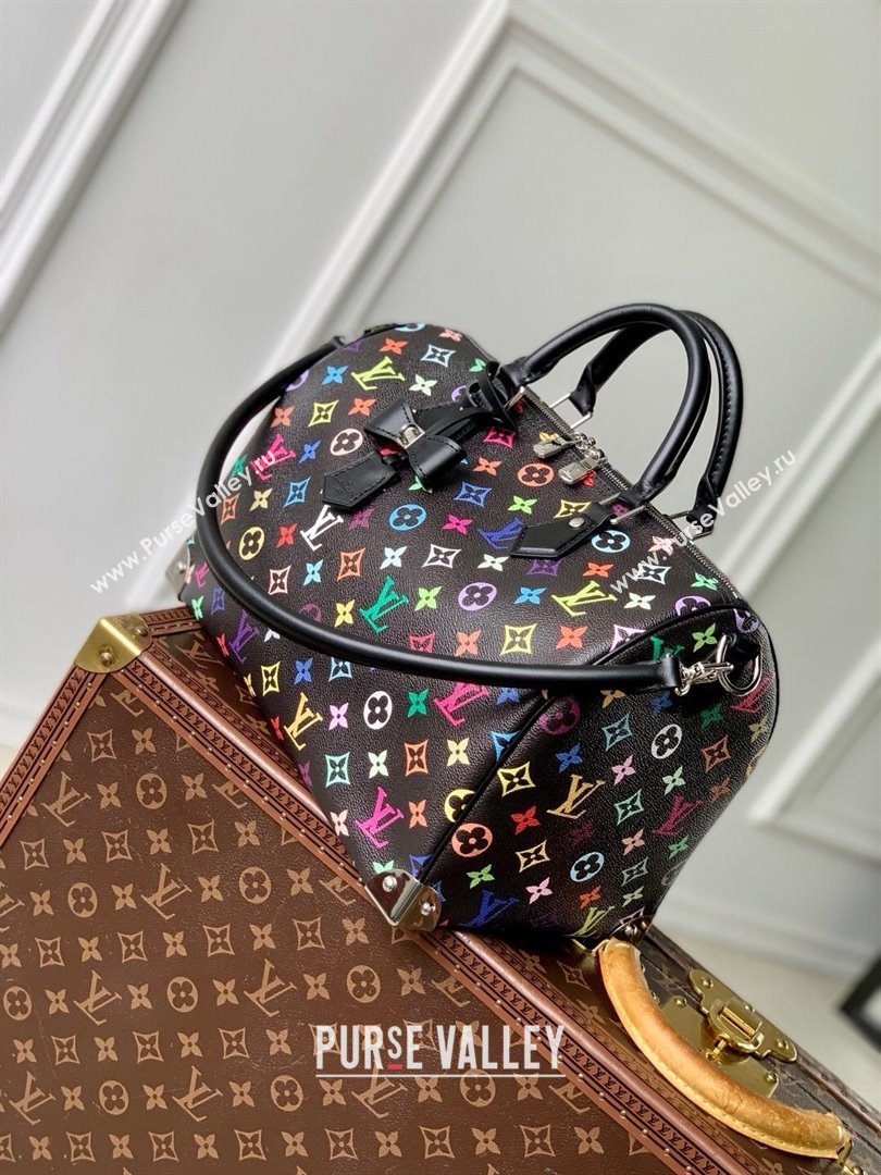 Louis Vuitton LV x TM Speedy Soft 30 Bag in Multicolored Monogram Canvas M13257 Black 2025 (K-25030306)
