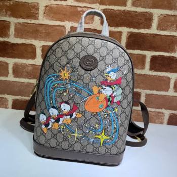 Gucci x Disney Donald Duck GG Canvas Small Backpack 552884 Beige/Blue 2020 (DLH-20112521)