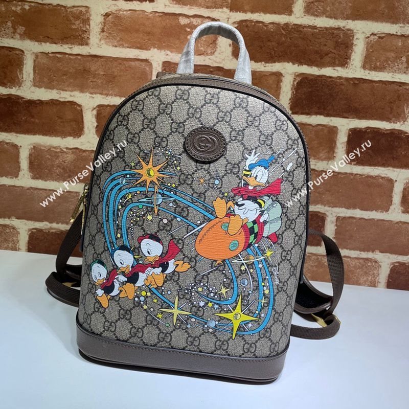 Gucci x Disney Donald Duck GG Canvas Small Backpack 552884 Beige/Blue 2020 (DLH-20112521)