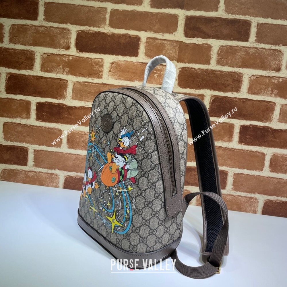 Gucci x Disney Donald Duck GG Canvas Small Backpack 552884 Beige/Blue 2020 (DLH-20112521)