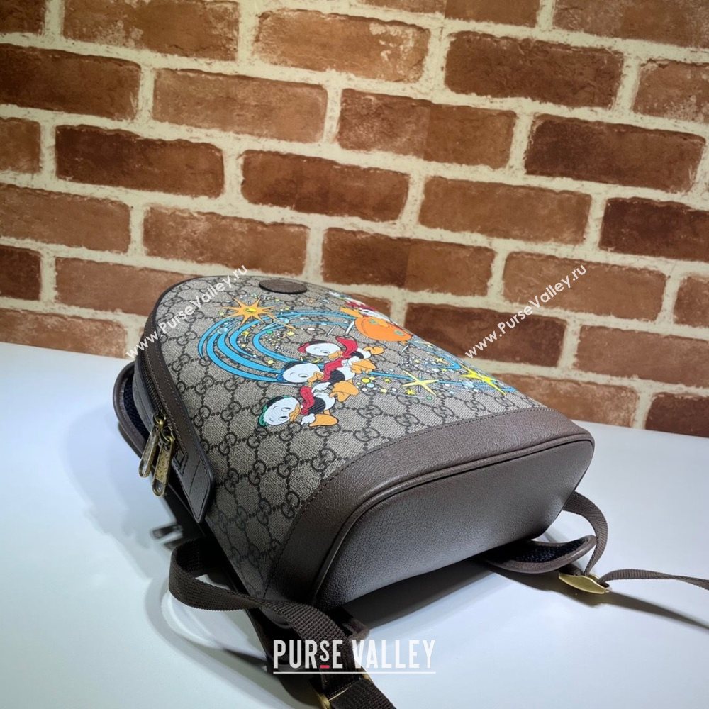 Gucci x Disney Donald Duck GG Canvas Small Backpack 552884 Beige/Blue 2020 (DLH-20112521)