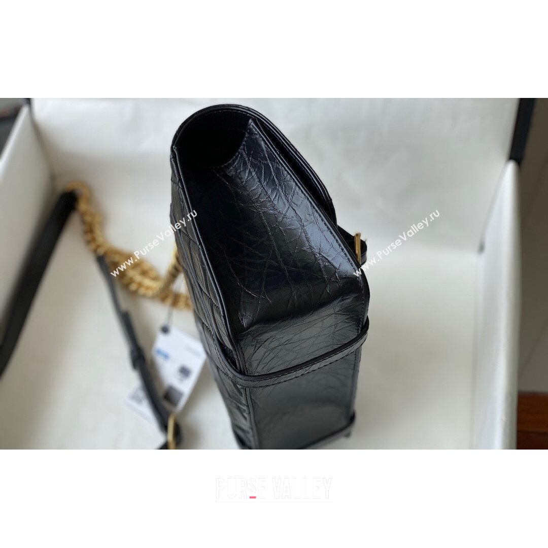 Chanel Aged Calfskin Messenger Flap Bag AS2696 Black/Gold 2021 (SM-21082739)