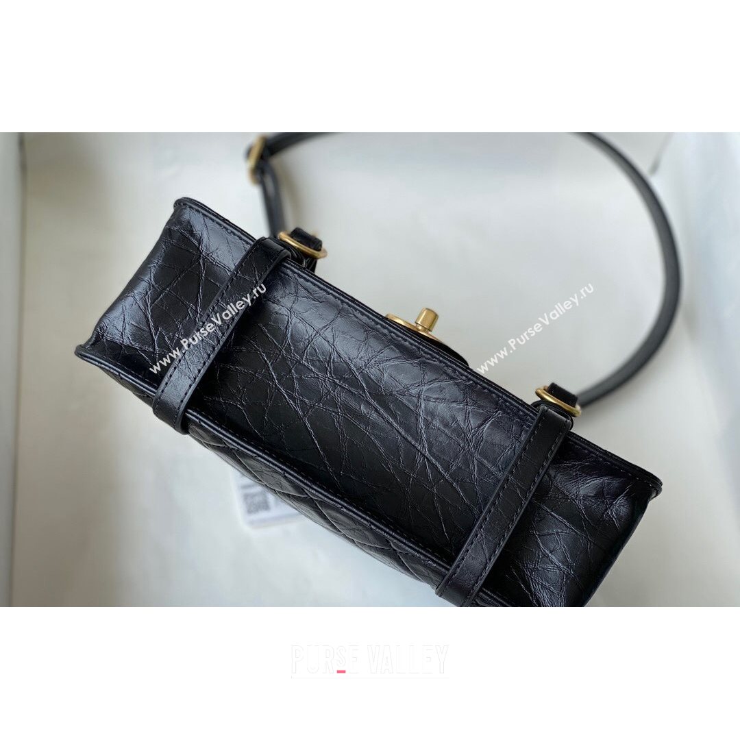 Chanel Aged Calfskin Messenger Flap Bag AS2696 Black/Gold 2021 (SM-21082739)