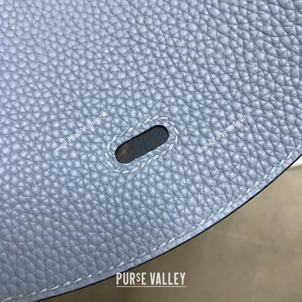 Hermes Lindy 26/30 Bag in Original Taurillon Clemence Leather Linen Blue/Silver 2024(Full Handmade) (XYA-24051502)