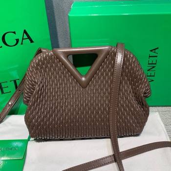 Bottega Veneta Small Point Top Handle Bag in Lozenge Quilted Leather Fondant Brown 2021 (MS-21080608)