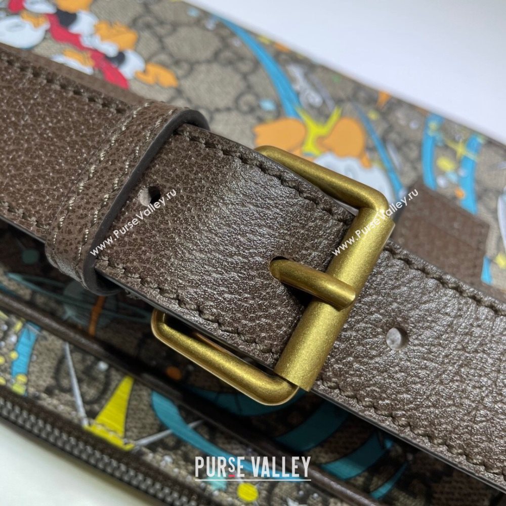 Gucci x Disney Donald Duck GG Canvas Belt Bag 602695 Beige/Blue 2020 (DLH-20112523)