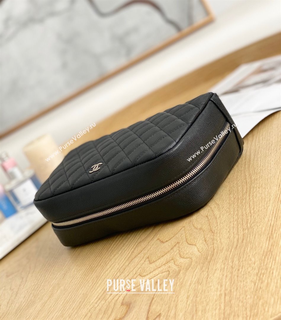 Chanel Grained Leather Small Cosmetic Vanity Pouch Black 2022 03 (YF-22022824)