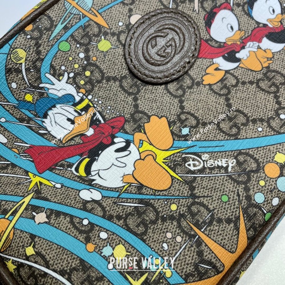 Gucci x Disney Donald Duck GG Canvas Belt Bag 602695 Beige/Blue 2020 (DLH-20112523)