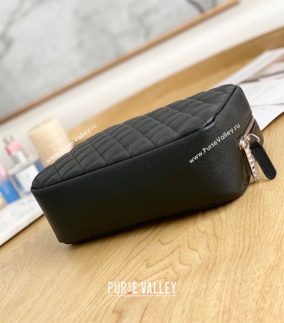 Chanel Grained Leather Small Cosmetic Vanity Pouch Black 2022 03 (YF-22022824)
