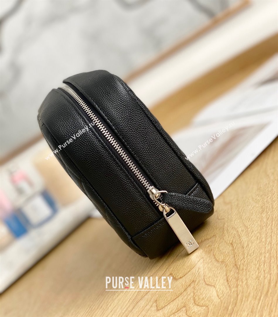 Chanel Grained Leather Small Cosmetic Vanity Pouch Black 2022 03 (YF-22022824)