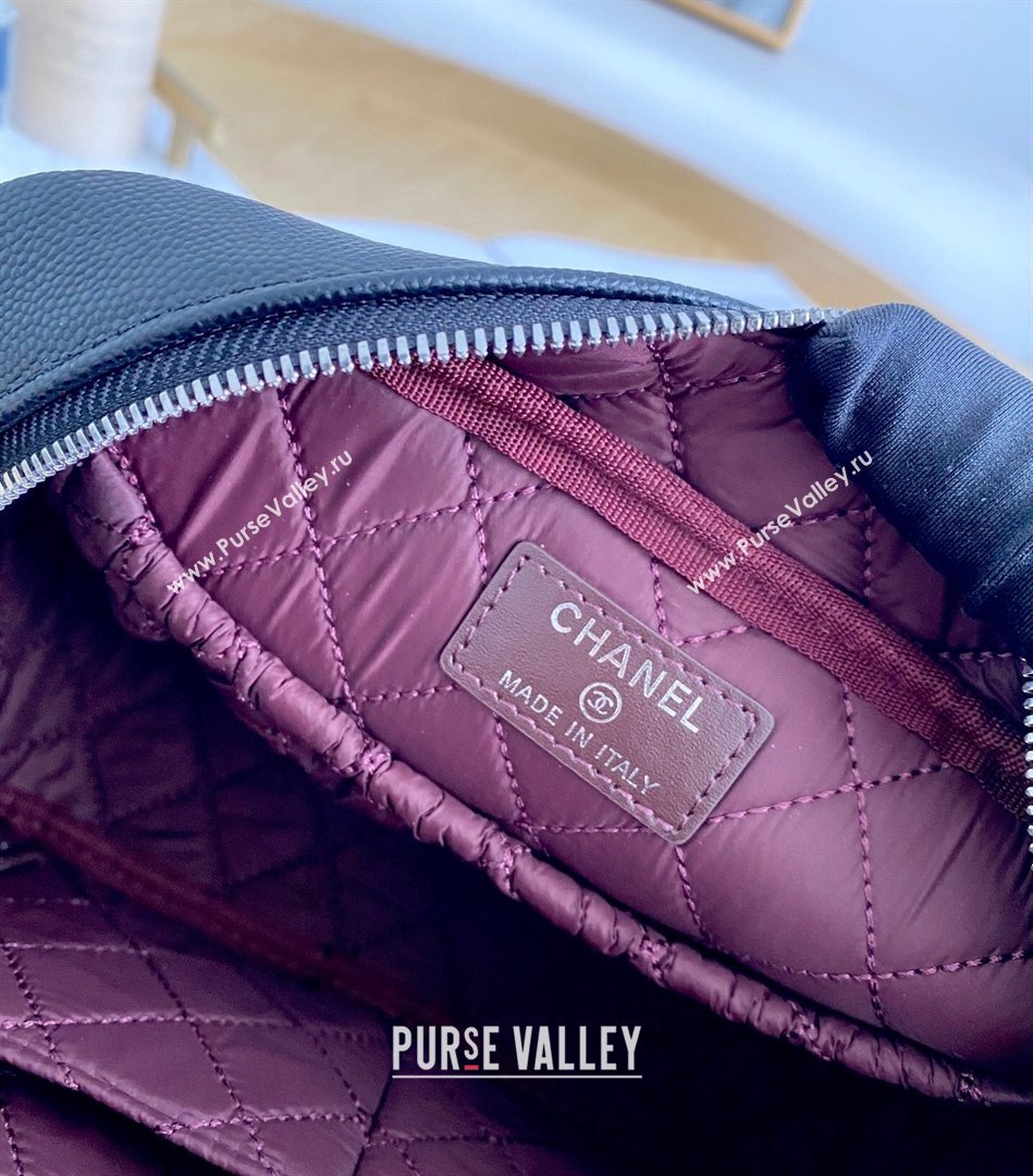 Chanel Grained Leather Small Cosmetic Vanity Pouch Black 2022 03 (YF-22022824)