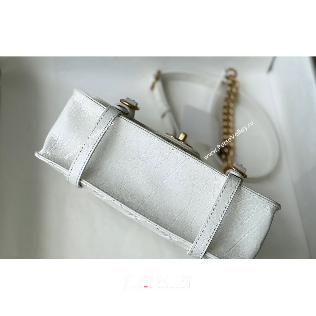 Chanel Aged Calfskin Messenger Flap Bag AS2696 White/Gold 2021 (SM-21082738)