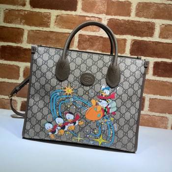 Gucci x Disney Donald Duck GG Canvas Tote Bag 648134 Beige/Blue 2020 (DLH-20112525)