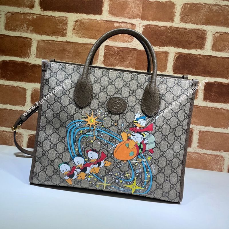 Gucci x Disney Donald Duck GG Canvas Tote Bag 648134 Beige/Blue 2020 (DLH-20112525)