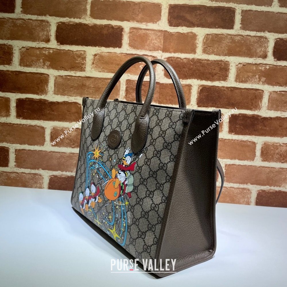 Gucci x Disney Donald Duck GG Canvas Tote Bag 648134 Beige/Blue 2020 (DLH-20112525)