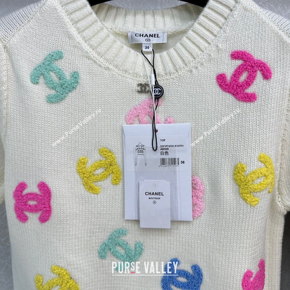 Chanel Wool Cashmere Short-sleeved Sweater CH120114 2023 (Q-23120114)