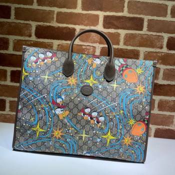 Gucci x Disney Donald Duck GG Canvas Tote Bag 650037 Beige/Blue 2020 (DLH-20112526)