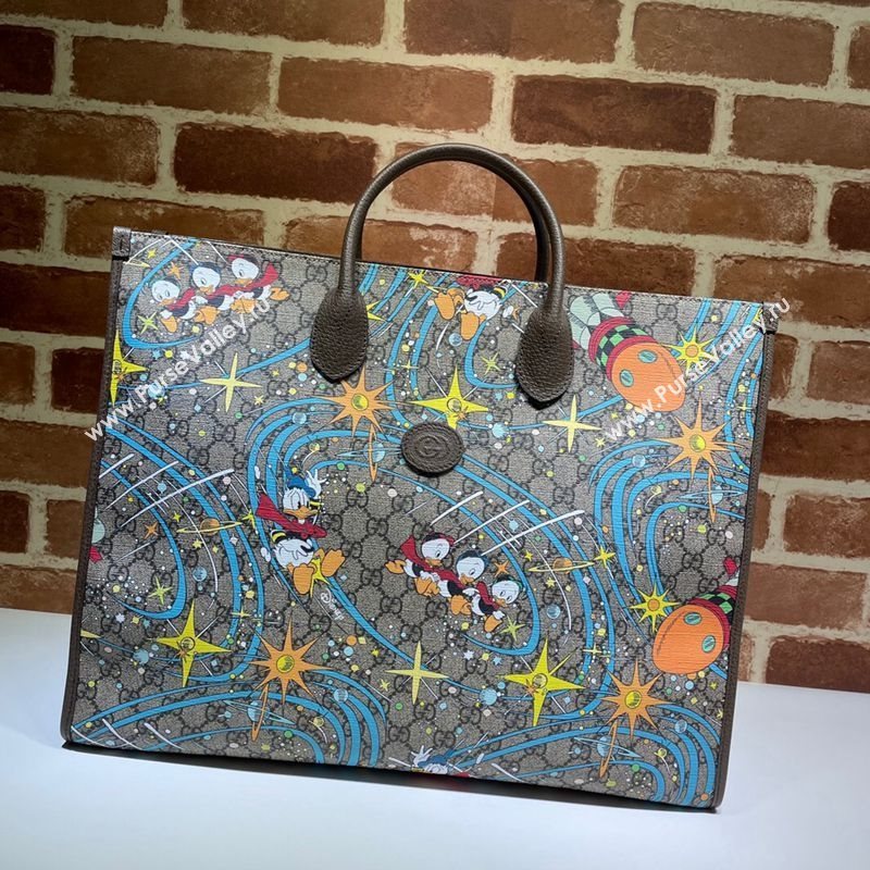 Gucci x Disney Donald Duck GG Canvas Tote Bag 650037 Beige/Blue 2020 (DLH-20112526)