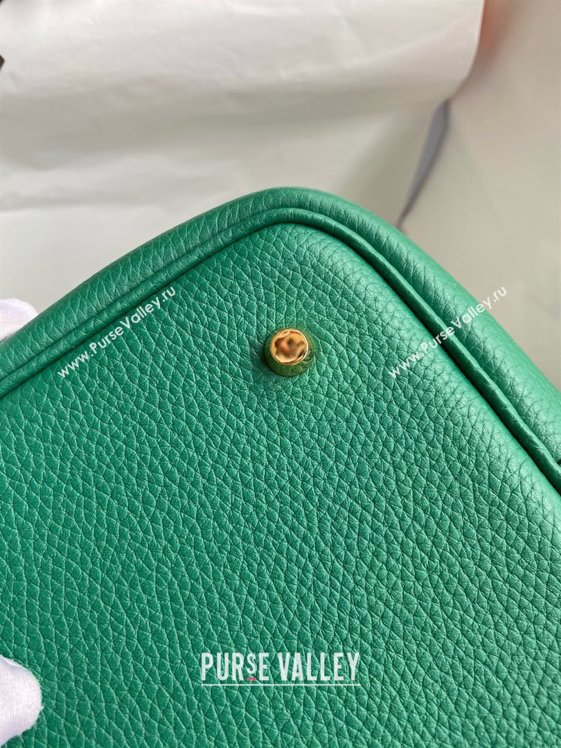 Hermes Picotin Lock Bag 18cm/22cm in Taurillon Clemence Leather Velvet Green/Gold 2023 (Handmade) (M-23110708)