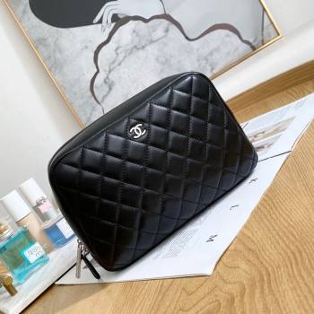 Chanel Lambskin Small Cosmetic Vanity Pouch Black 2022 07 (YF-22022828)