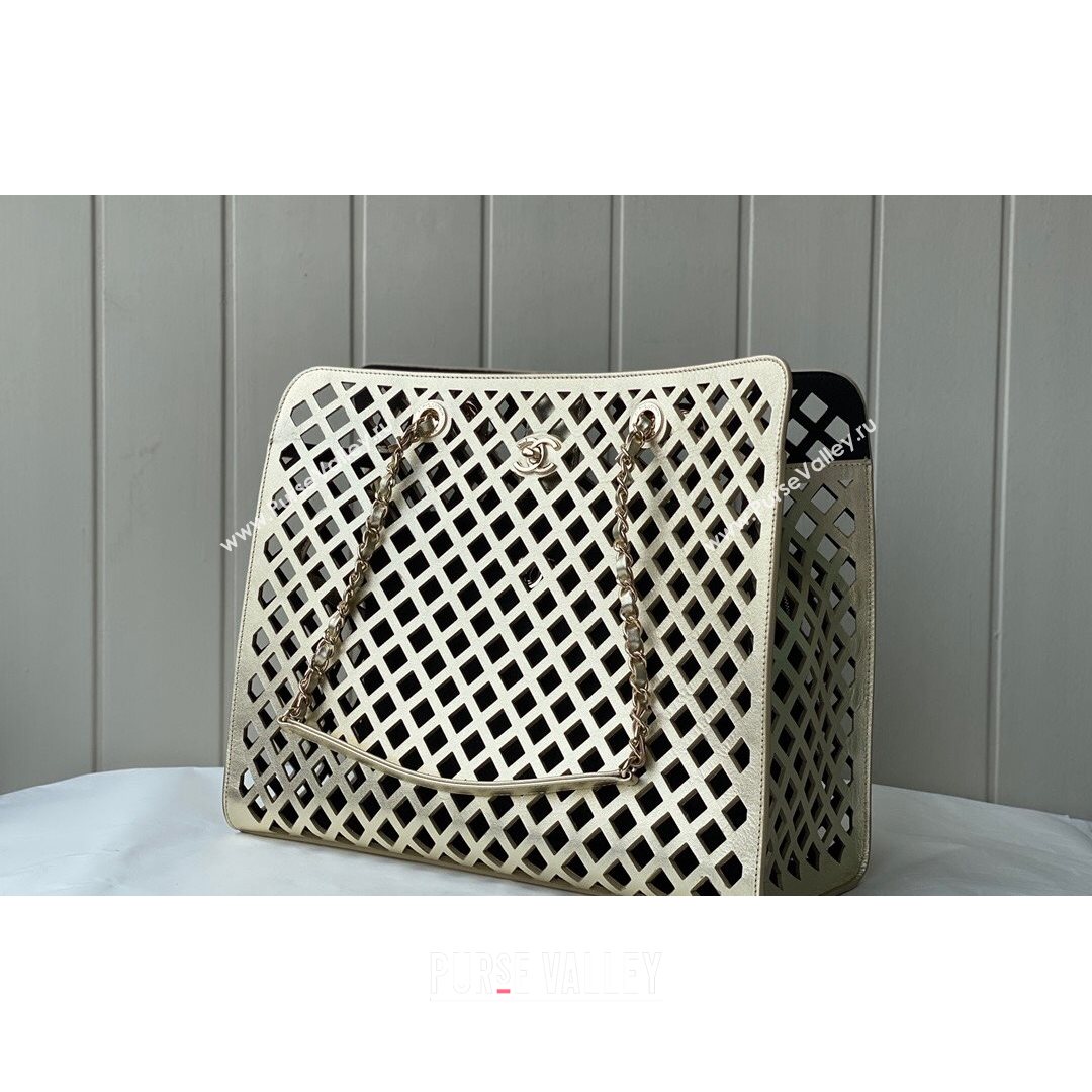 Chanel Cutout Calfskin Shopping Bag AS2377 Gold 2021 (SM-21082743)
