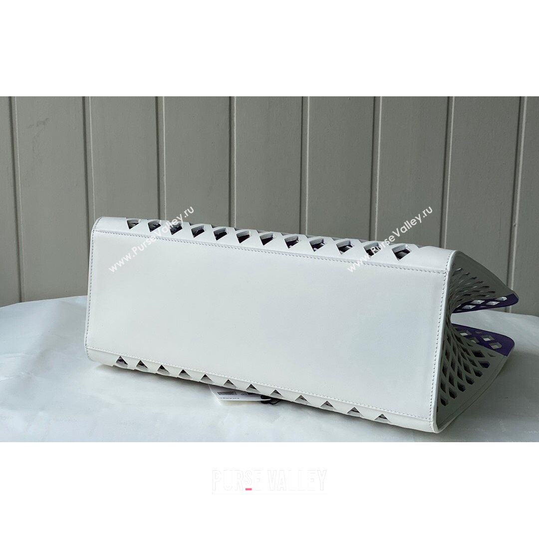 Chanel Cutout Calfskin Shopping Bag AS2377 White 2021 (SM-21082744)