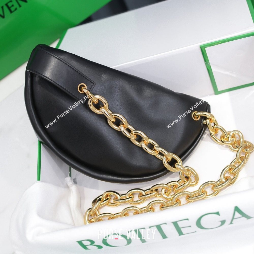 Bottega Veneta The Mini Pouch with Chain Strap Black/Gold 2020 (MS-20121728)