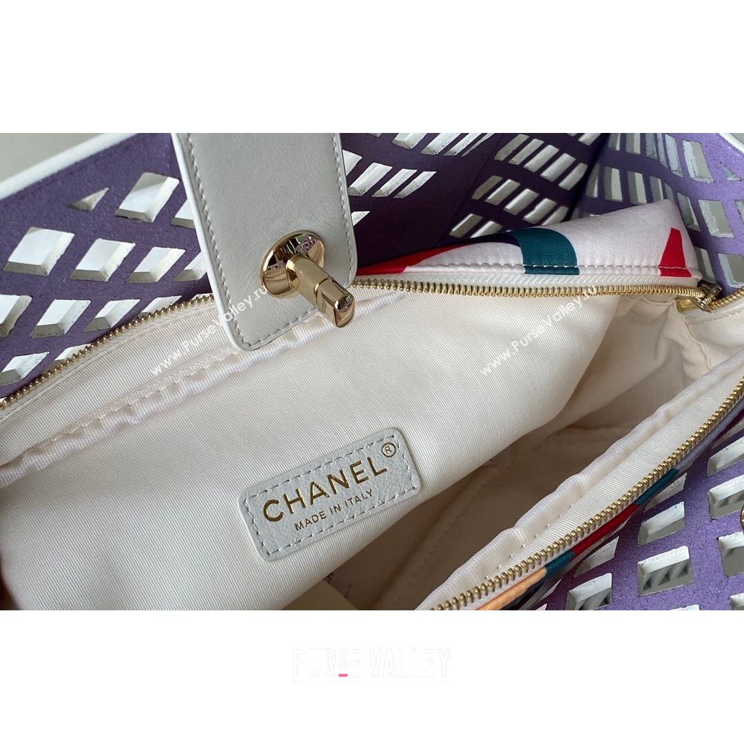 Chanel Cutout Calfskin Shopping Bag AS2377 White 2021 (SM-21082744)