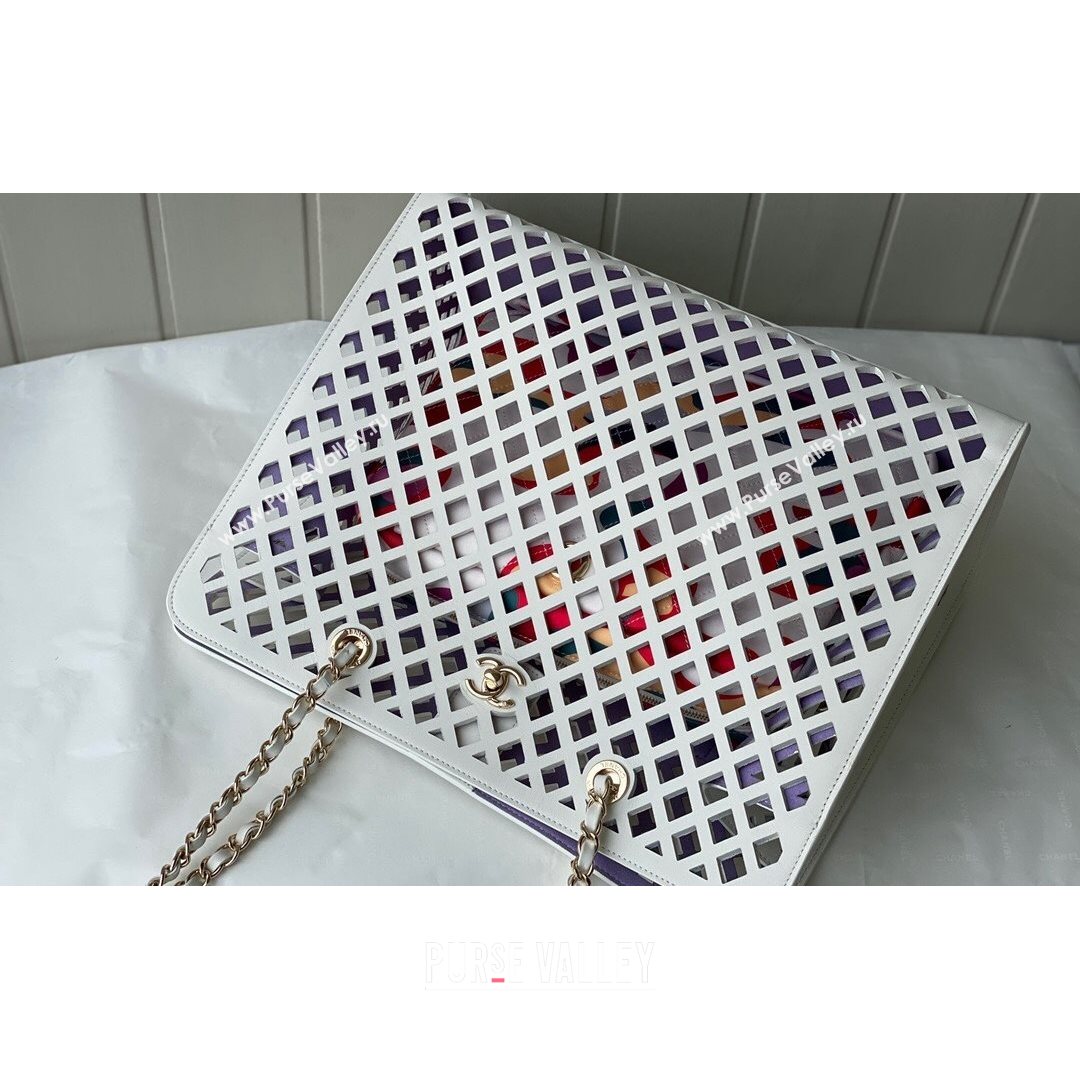 Chanel Cutout Calfskin Shopping Bag AS2377 White 2021 (SM-21082744)