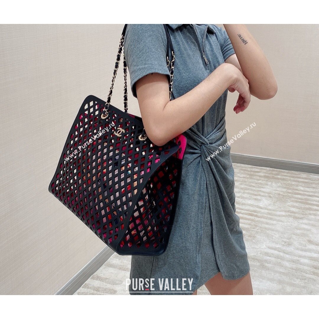 Chanel Cutout Calfskin Shopping Bag AS2377 Black 2021 (SM-21082742)