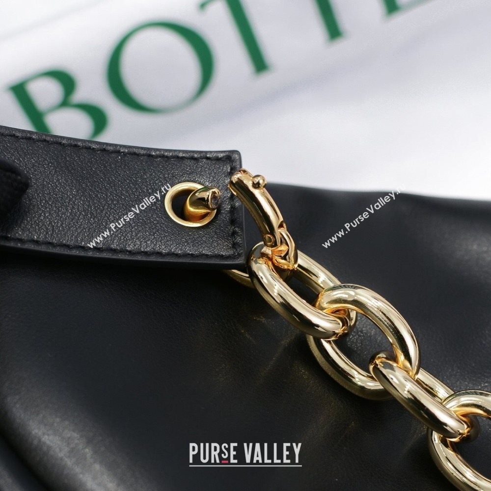 Bottega Veneta The Mini Pouch with Chain Strap Black/Gold 2020 (MS-20121728)