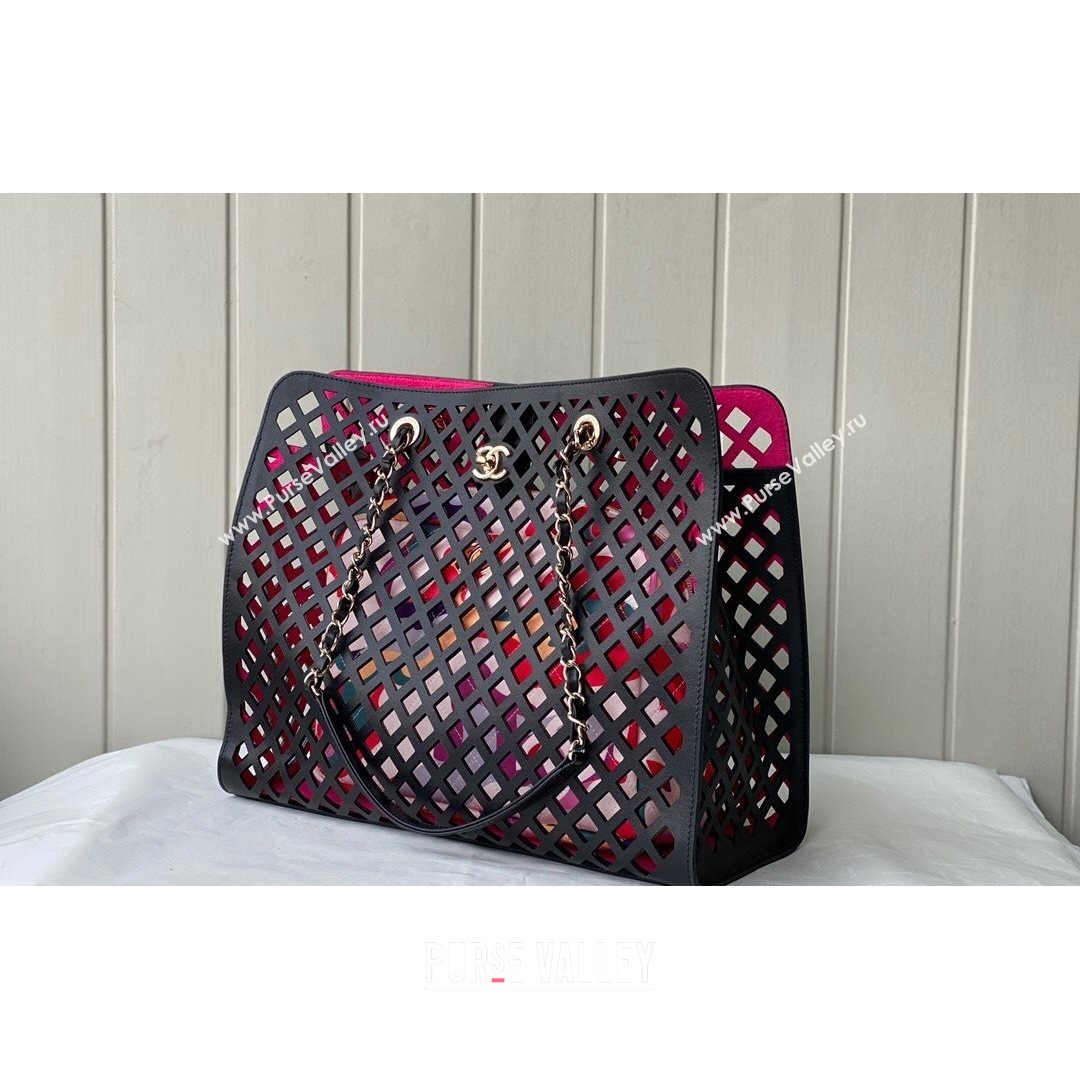 Chanel Cutout Calfskin Shopping Bag AS2377 Black 2021 (SM-21082742)