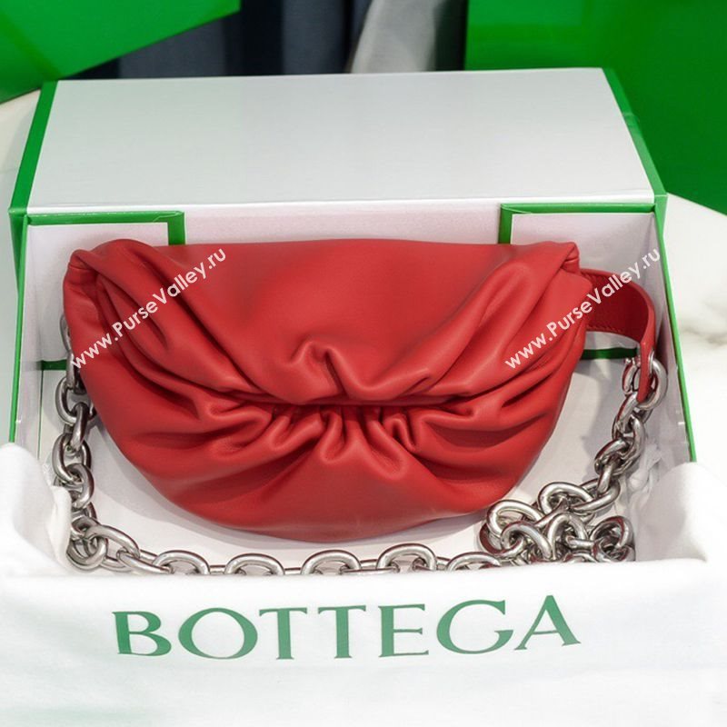 Bottega Veneta The Mini Pouch with Chain Strap Chili Red 2020 (MS-20121729)