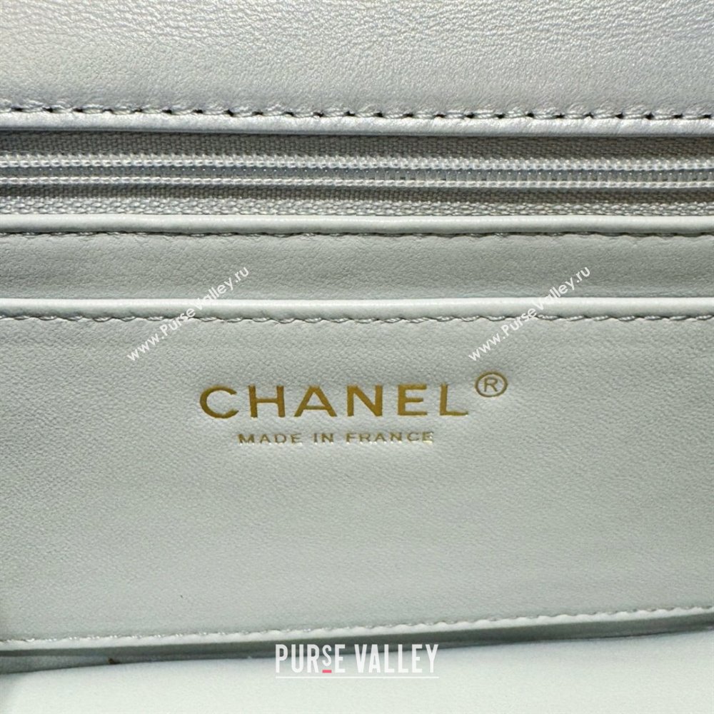 Chanel Shiny Lambskin Small Flap Bag with Chain and Pearls AS4384 Black 2024 (YEZI-24032208)