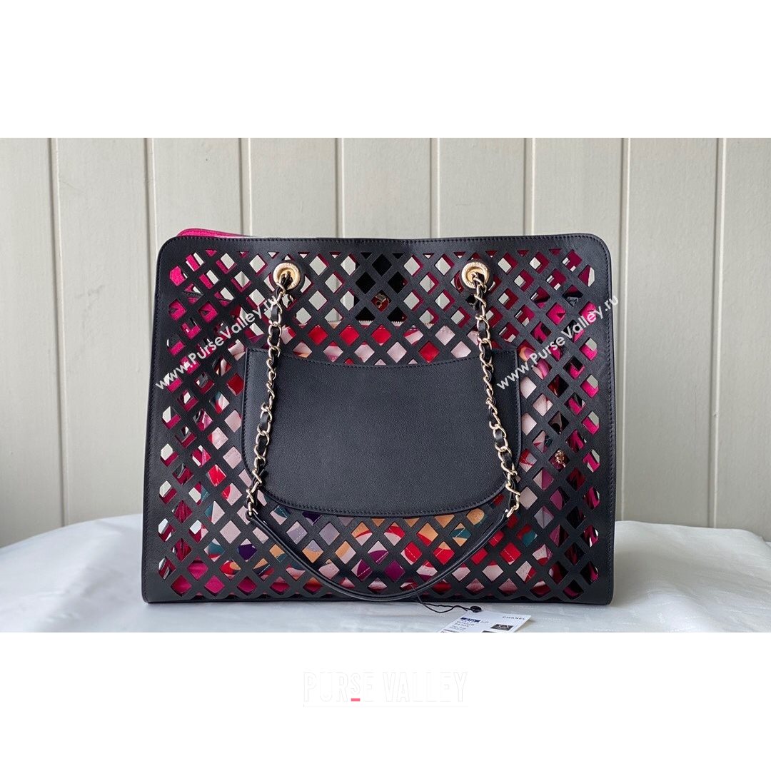 Chanel Cutout Calfskin Shopping Bag AS2377 Black 2021 (SM-21082742)