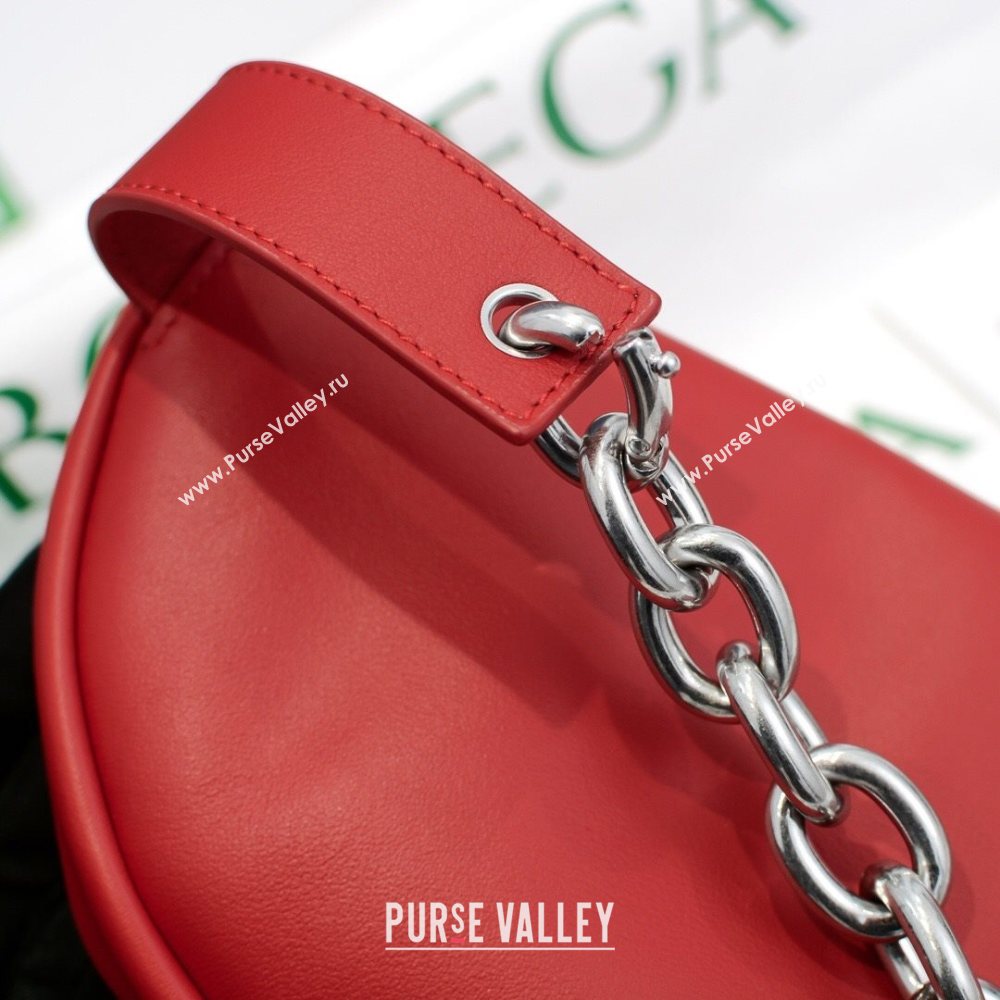 Bottega Veneta The Mini Pouch with Chain Strap Chili Red 2020 (MS-20121729)