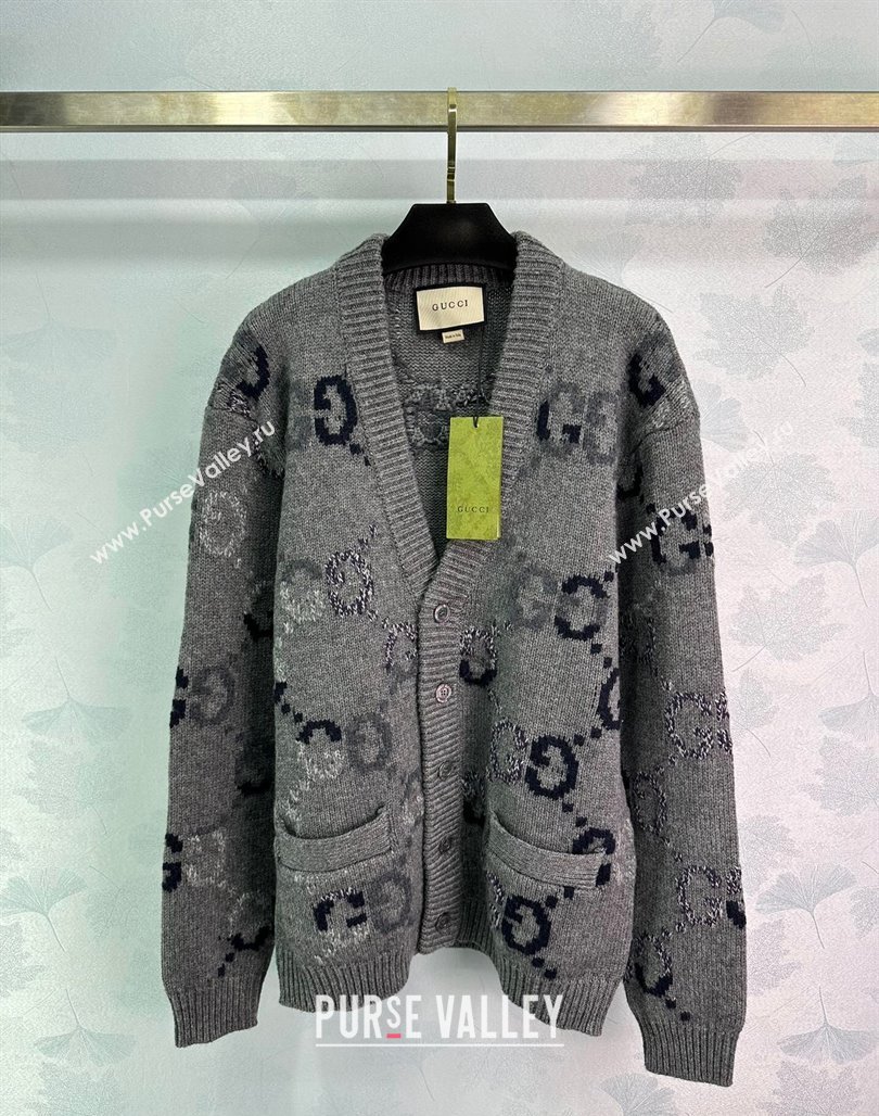 Gucci GG Wool Cardigan G82719 Grey 2024 (Q-24082719)