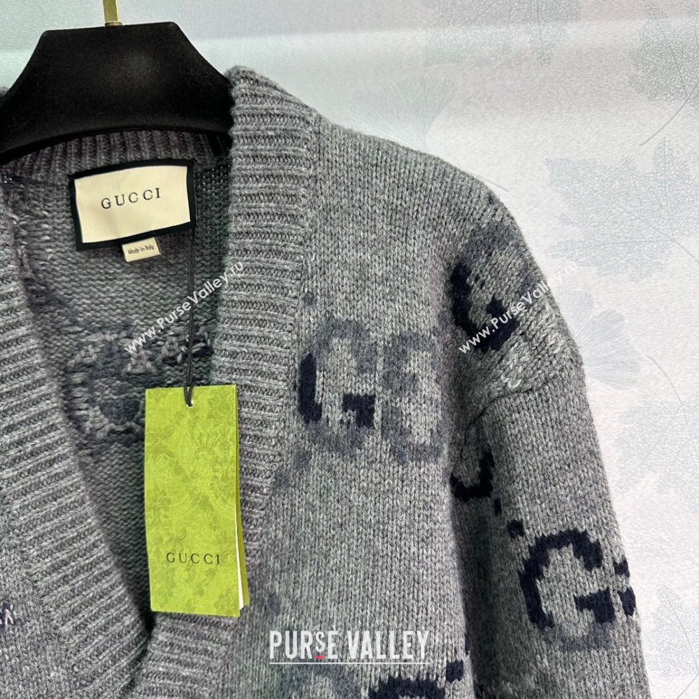 Gucci GG Wool Cardigan G82719 Grey 2024 (Q-24082719)