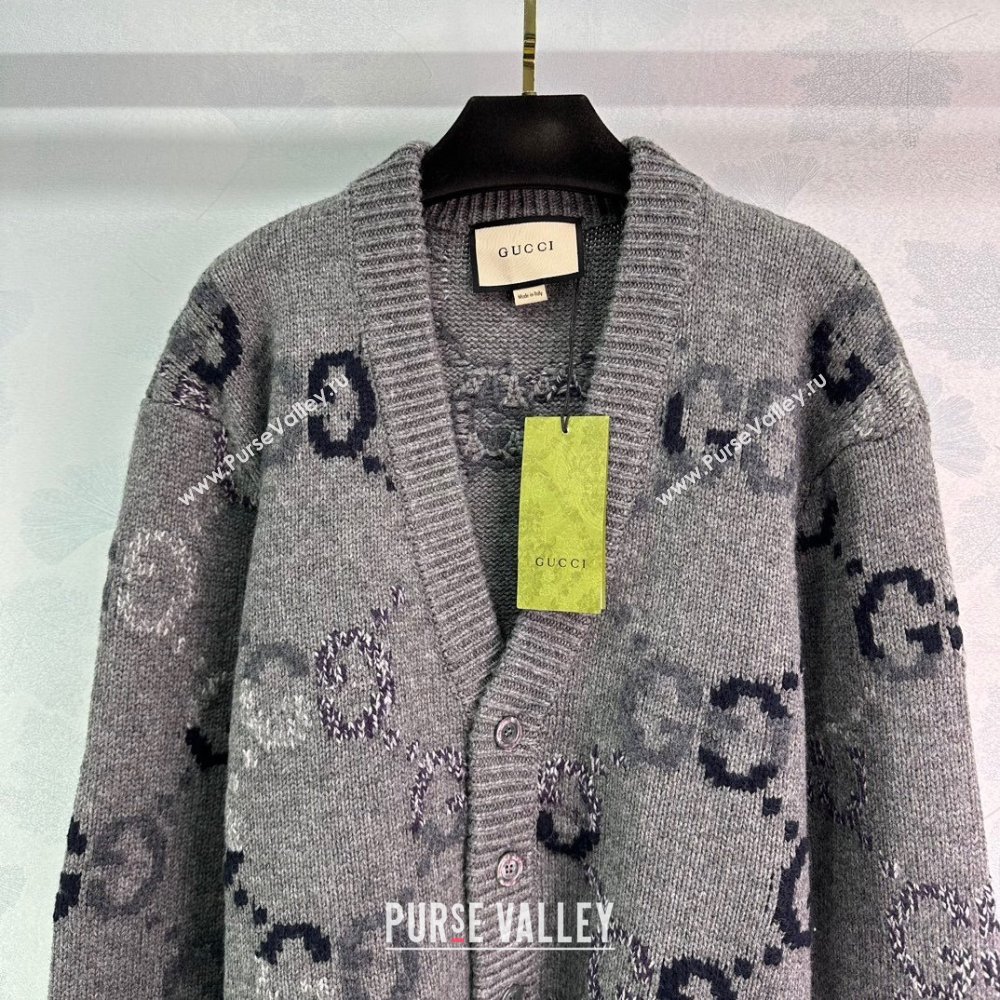 Gucci GG Wool Cardigan G82719 Grey 2024 (Q-24082719)