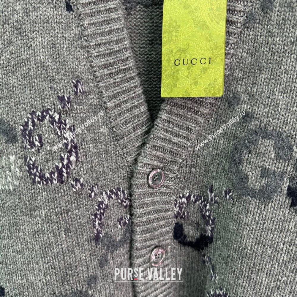 Gucci GG Wool Cardigan G82719 Grey 2024 (Q-24082719)