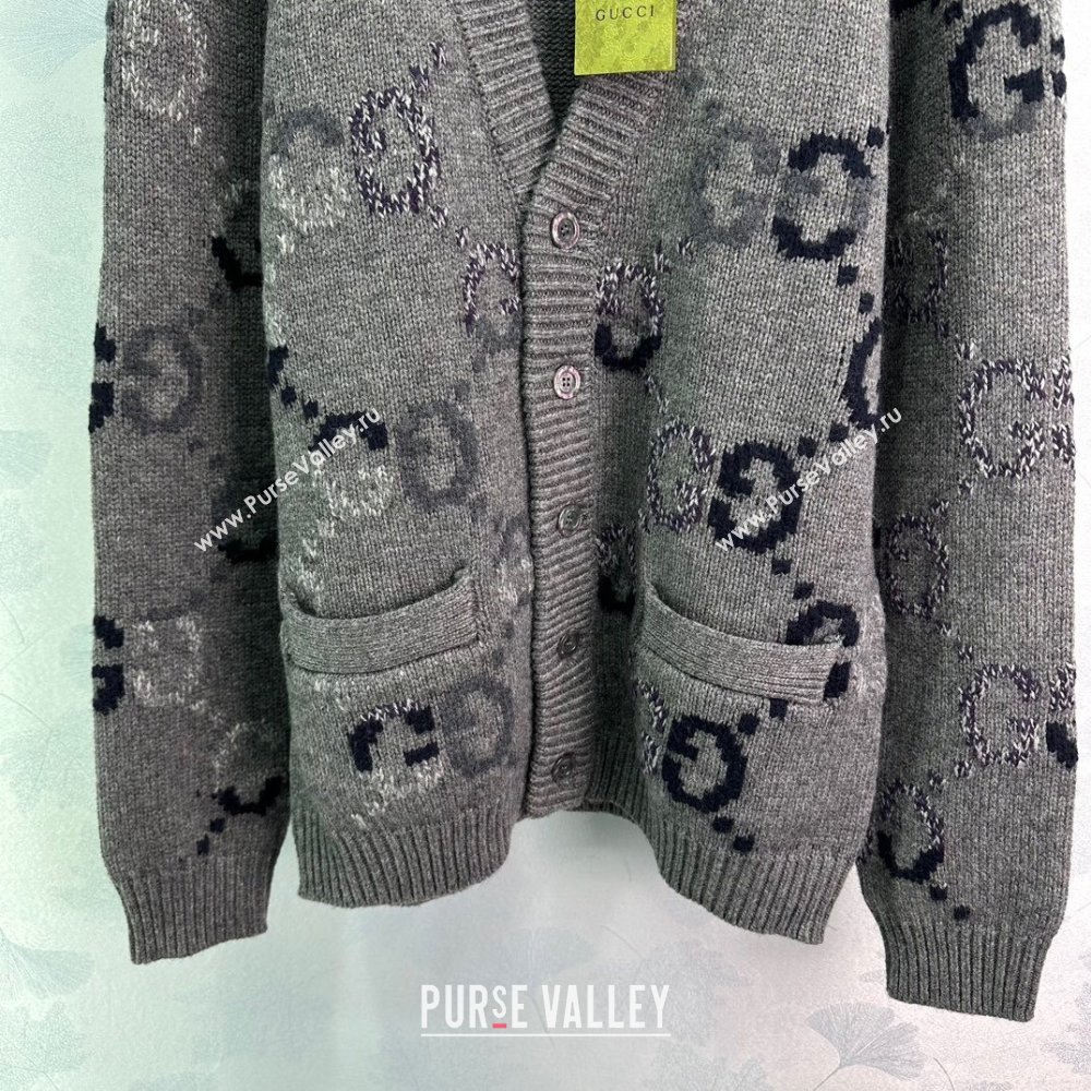 Gucci GG Wool Cardigan G82719 Grey 2024 (Q-24082719)