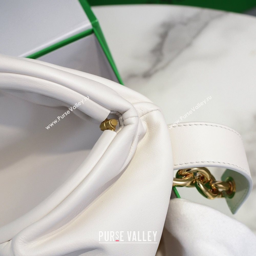 Bottega Veneta The Mini Pouch with Chain Strap Chalk White 2020 (MS-20121730)