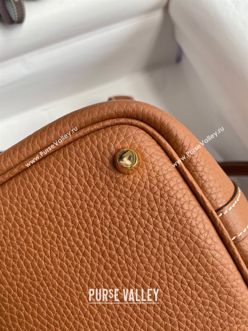 Hermes Picotin Lock Bag 18cm/22cm in Taurillon Clemence Leather Brown/Gold 2023 (Handmade) (M-23110720)