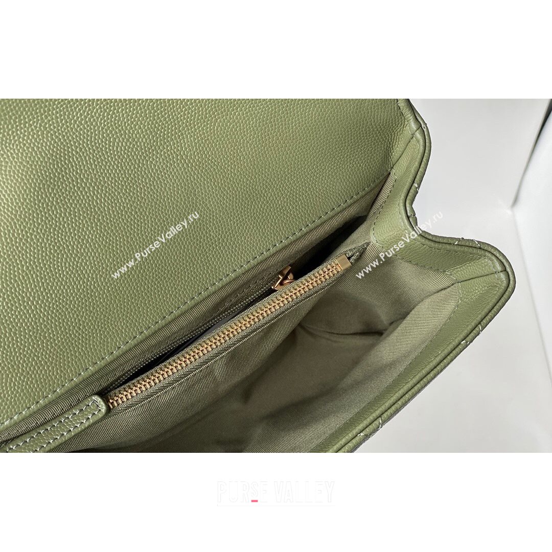 Chanel Grained Calfskin & Gold-Tone Metal Flap Bag AS2764 Green 2021 (SM-21082749)