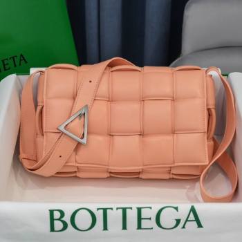 Bottega Veneta Padded Cassette Medium Crossbody Messenger Bag Peachy Pink 2021 (MS-21080618)