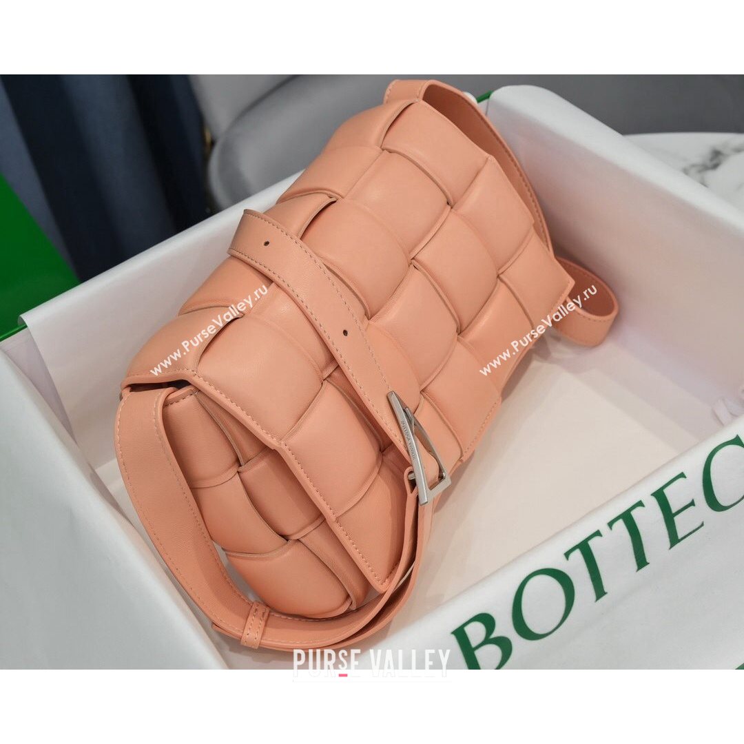 Bottega Veneta Padded Cassette Medium Crossbody Messenger Bag Peachy Pink 2021   (MS-21080618)