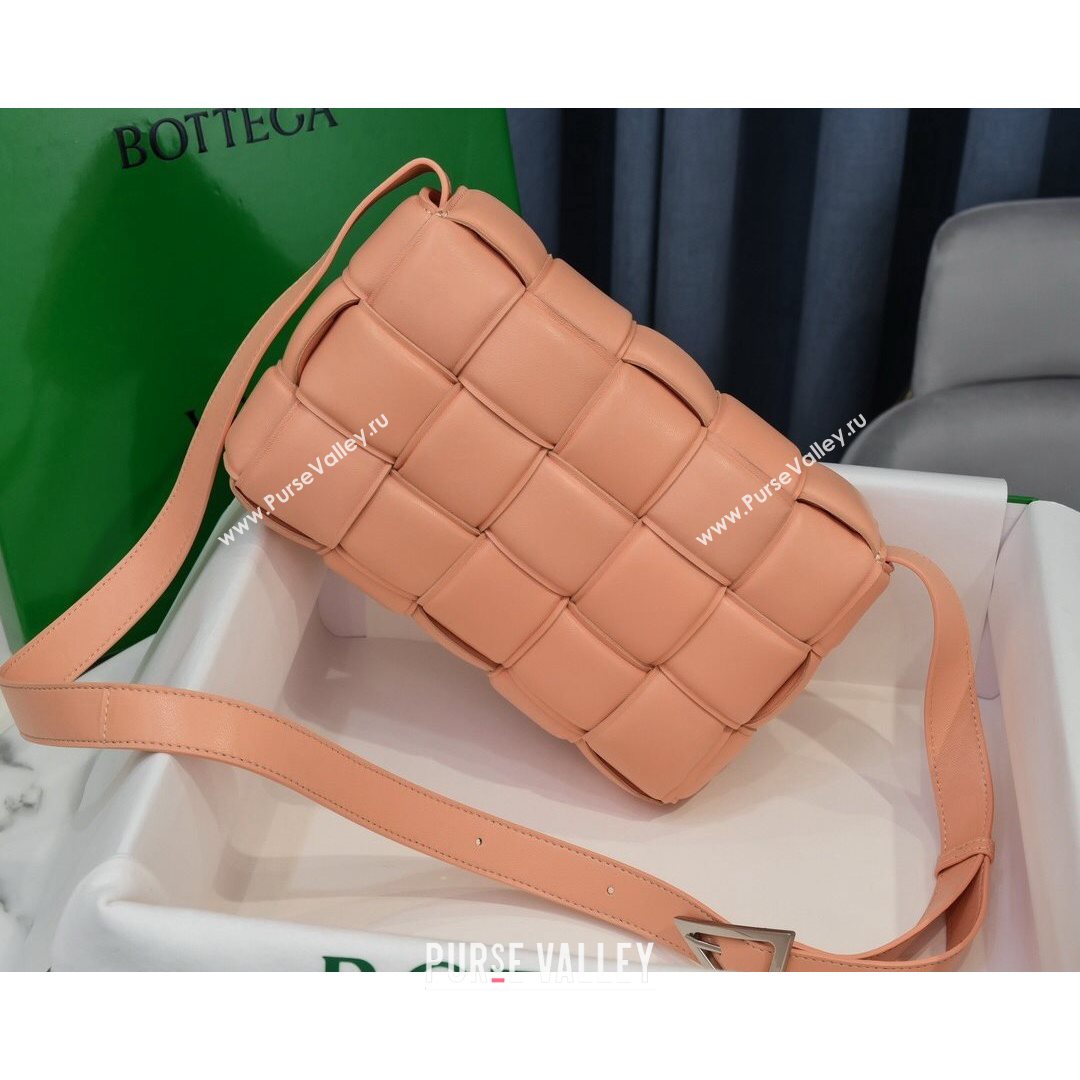 Bottega Veneta Padded Cassette Medium Crossbody Messenger Bag Peachy Pink 2021   (MS-21080618)